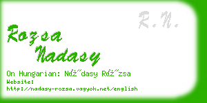 rozsa nadasy business card